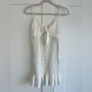 White linen beach dress